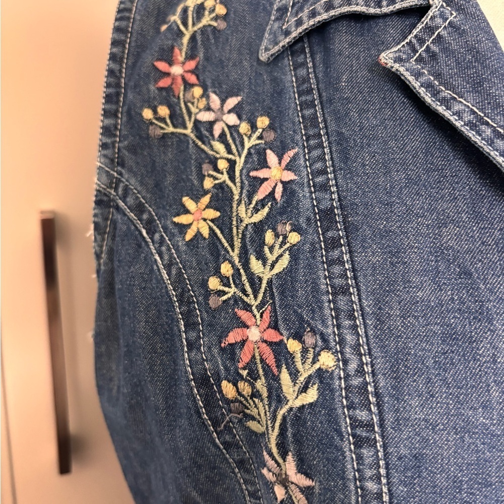 Vintage Embroidered Denim Farmer’s Market Maxi Dress - Picture 2 of 8